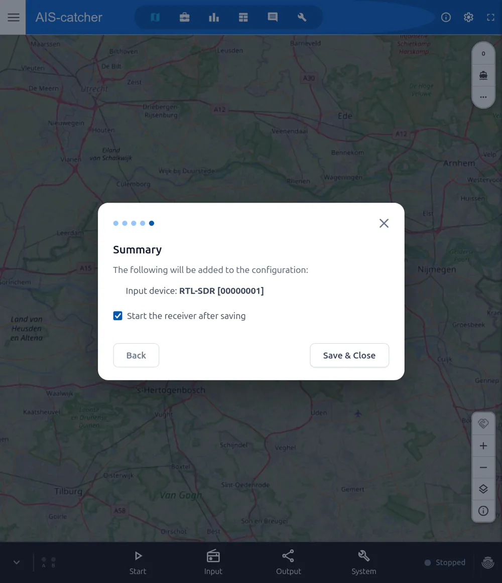 Setup wizard — summary